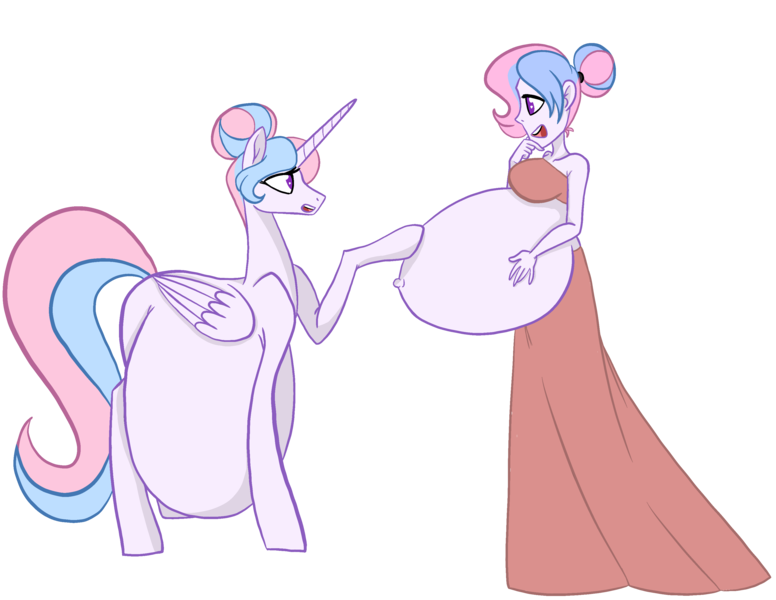 Size: 3300x2550 | Tagged: safe, artist:chelseawest, derpibooru import, oc, oc:bundle joy, alicorn, human, pony, equestria girls, alicornified, belly, belly button, big belly, hand on belly, hoof on belly, huge belly, human ponidox, hyper, hyper belly, hyper pregnancy, image, impossibly large belly, png, pregnant, pregnant equestria girls, race swap, remake, self paradox, self ponidox, signature