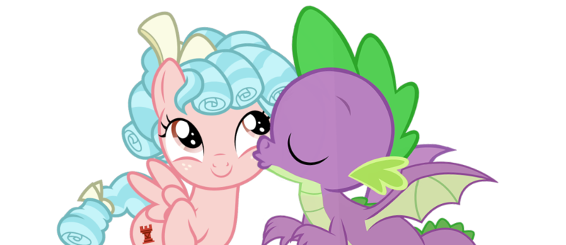 Size: 1006x435 | Tagged: safe, artist:memnoch, artist:sollace, edit, editor:undeadponysoldier, vector edit, cozy glow, spike, dragon, pony, alternate universe, cozybetes, cozyspike, cute, daaaaaaaaaaaw, female, filly, foal, freckles, happy, image, in love, kiss on the cheek, kissing, male, png, raised hoof, raised leg, reformed, shipping, simple background, spikabetes, spread wings, straight, transparent background, vector, winged spike, wings