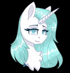 Size: 750x780 | Tagged: safe, artist:karathepony, derpibooru import, oc, pony, unicorn, black background, bust, female, image, mare, png, portrait, simple background, solo