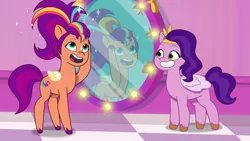 Size: 3500x1969 | Tagged: safe, derpibooru import, screencap, pipp petals, sunny starscout, my little pony: tell your tale, spoiler:g5, spoiler:my little pony: tell your tale, spoiler:tyts01e14, alicorn issues, g5, image, png