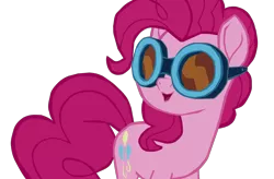 Size: 1280x841 | Tagged: safe, artist:benpictures1, derpibooru import, pinkie pie, earth pony, pony, my little pony: the movie, cute, diapinkes, female, goggles, image, inkscape, looking at someone, mare, open mouth, open smile, pink mane, png, ponk, simple background, smiling, solo, solo female, transparent background, vector, we got this together