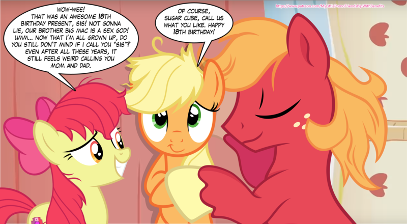 Size: 3350x1842 | Tagged: suggestive, artist:kp-shadowsquirrel, artist:scourge707, artist:steyrrdash, artist:twilirity, derpibooru import, edit, edited screencap, editor:wild stallions, screencap, apple bloom, applejack, big macintosh, earth pony, pony, apple family reunion, growing up is hard to do, aftersex, applecest, applejack's bedroom, applemac, applemacbloom, big macintosh gets all the mares, birthday sex, bisexual, cute, father and child, father and daughter, female, freckles, fun for the whole family, funny porn, headcanon, hugging a pony, image, inbred, incest, lesbian, macbloom, male, mother and child, mother and daughter, offspring, parent:applejack, parent:big macintosh, parents:applemac, png, polyamory, product of incest, sex, shipping, sleeping, straight