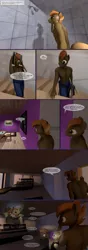 Size: 1440x4088 | Tagged: safe, artist:spud, derpibooru import, button mash, oc, oc:cream heart, anthro, comic:family bonds, 3d, bedroom, comic, conversation, female, flashback, image, jpeg, kitchen, male, mother and child, mother and son, showering, source filmmaker, speech bubble, thinking