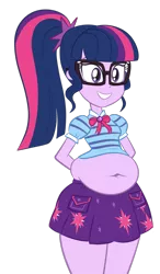 Size: 700x1200 | Tagged: suggestive, artist:scobionicle99, derpibooru import, sci-twi, twilight sparkle, equestria girls, belly, chubby, chubby twilight, fat, image, png, sci-twilard, twilard sparkle
