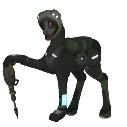 Size: 3500x3500 | Tagged: safe, artist:ghost3280, derpibooru import, oc, oc:well geboren, dog, dog pony, earth pony, original species, pony, image, png, solo, space engineers, spacesuit, voxel drill