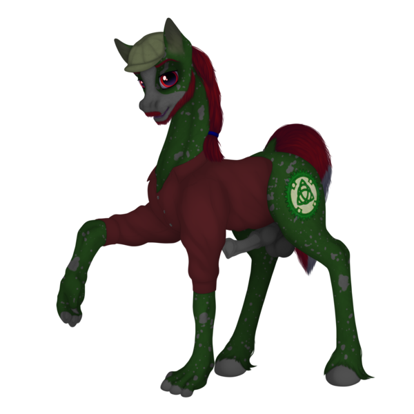 Size: 3500x3500 | Tagged: explicit, artist:ghost3280, derpibooru import, oc, oc:well geboren, dog, dog pony, earth pony, original species, pony, anatomically correct, clothes, hat, horsecock, image, knot, knotted horsecock, male, nudity, penis, png, shirt, solo, solo male, vulva