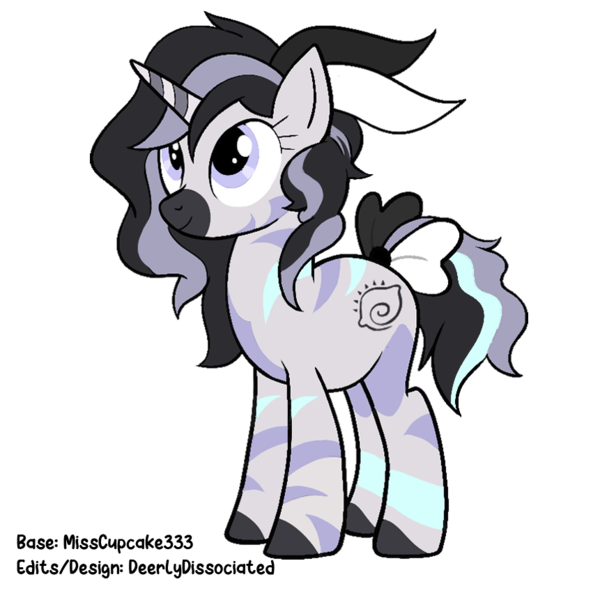 Size: 861x861 | Tagged: safe, artist:misscupcake333, artist:toxintonic, derpibooru import, oc, unicorn, zebra, base, image, png, solo