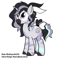 Size: 861x861 | Tagged: safe, artist:misscupcake333, artist:toxintonic, derpibooru import, oc, unicorn, zebra, base, image, png, solo