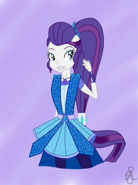 Size: 768x1024 | Tagged: safe, artist:ilaria122, derpibooru import, rarity, equestria girls, legend of everfree, alternate hairstyle, clothes, crystal guardian, image, jpeg, ponied up, simple background, solo, transparent background