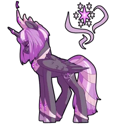 Size: 2500x2700 | Tagged: safe, artist:tersisa, twilight sparkle, alicorn, pony, alternate cutie mark, closed wing, crown, female, folded wings, horn, horn ring, image, jewelry, looking down, mare, png, redesign, regalia, ring, smiling, solo, wings