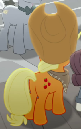 Size: 284x454 | Tagged: safe, derpibooru import, screencap, applejack, rainbow roadtrip, butt, cropped, image, plot, png, solo focus