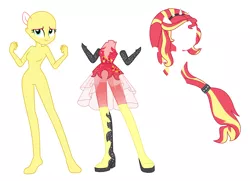 Size: 2852x2064 | Tagged: safe, artist:machakar52, derpibooru import, sunset shimmer, human, equestria girls, equestria girls series, forgotten friendship, base, boots, clothes, fingerless gloves, gloves, headband, high heel boots, high heels, image, looking at you, png, ponied up, shoes, simple background, super ponied up, white background