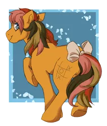 Size: 1314x1546 | Tagged: safe, artist:cinnamonsparx, derpibooru import, tic tac toe (g1), pony, bow, g1, image, png, solo, tail, tail bow