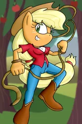 Size: 1200x1800 | Tagged: safe, artist:flash equestria photography, derpibooru import, applejack, anthro, image, lasso, mobian, png, rope, solo, sonic the hedgehog (series), sonicified