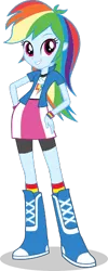 Size: 204x512 | Tagged: safe, artist:gouhlsrule, derpibooru import, rainbow dash, equestria girls, boots, clothes, high heel boots, image, jacket, png, shirt, shoes, simple background, skirt, socks, solo, transparent background