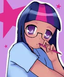 Size: 618x748 | Tagged: safe, artist:imoaa, derpibooru import, twilight sparkle, human, humanized, image, png, simple background, solo