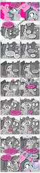 Size: 868x3684 | Tagged: safe, artist:dziadek1990, derpibooru import, edit, edited screencap, screencap, limestone pie, marble pie, pinkie pie, comic:marble, rock solid friendship, comic, conversation, dialogue, flashback, grayscale, image, implied cheese sandwich, monochrome, png, screencap comic, text