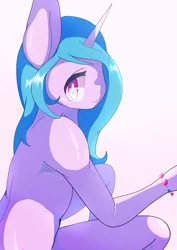 Size: 1448x2048 | Tagged: safe, artist:sc_kis_rko, derpibooru import, izzy moonbow, pony, semi-anthro, unicorn, bracelet, female, g5, horn, image, jewelry, jpeg, mare, simple background, solo, white background