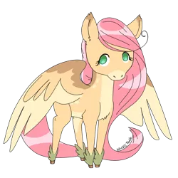 Size: 1024x1024 | Tagged: safe, artist:jell-ofish101, derpibooru import, part of a set, fluttershy, pegasus, pony, aside glance, chest fluff, coat markings, colored eartips, colored hooves, colored wings, dappled, facial markings, female, image, looking at you, mare, multicolored wings, no pupils, pale belly, png, redesign, sideways glance, simple background, snip (coat marking), solo, spread wings, standing, stray strand, three quarter view, transparent background, unshorn fetlocks, wings