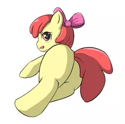 Size: 874x866 | Tagged: safe, artist:92inic, derpibooru import, apple bloom, earth pony, pony, bloom butt, butt, female, filly, foal, image, png, simple background, solo, white background