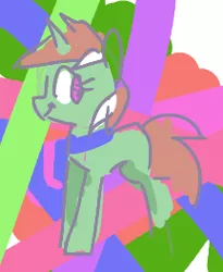 Size: 216x263 | Tagged: safe, artist:plunger, derpibooru import, minty bubblegum, pony, unicorn, abstract background, colorful, female, horn, image, looking back, mare, missing cutie mark, png, smiling, solo, standing