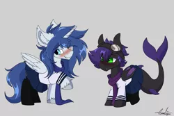 Size: 3000x2000 | Tagged: safe, artist:aurorafang, derpibooru import, oc, oc:prince nova, oc:raven stargazer, alicorn, blanket, blushing, clothes, crossdressing, cuntboy, ear fluff, image, intersex, png, scarf, sharkbat