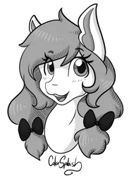 Size: 769x1034 | Tagged: safe, artist:mscolorsplash, derpibooru import, oc, oc:color splash, unofficial characters only, pegasus, pony, black and white, bust, female, grayscale, image, mare, monochrome, open mouth, open smile, png, simple background, smiling, solo, white background