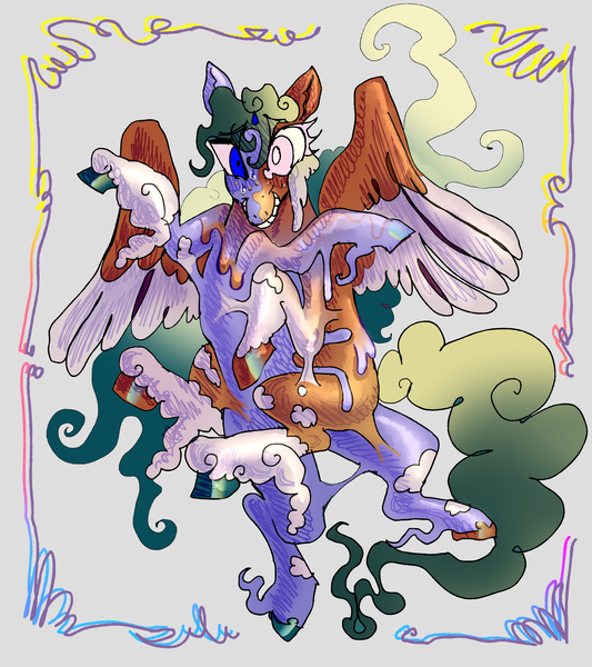 Size: 2163x2433 | Tagged: safe, artist:voe, derpibooru import, oc, oc:facade, oc:marzy, unofficial characters only, alicorn, assimilation, commission, commissioner:reversalmushroom, fusion, image, png, we have become one