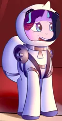 Size: 734x1439 | Tagged: safe, artist:riverfox237, derpibooru import, starlight glimmer, pony, unicorn, fanfic:the maretian, airlock, astronaut, cropped, fanfic art, female, image, ladder, mare, mars, png, spaceship, spacesuit