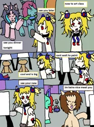 Size: 1269x1718 | Tagged: safe, artist:ask-luciavampire, derpibooru import, oc, cat, cat pony, original species, pony, undead, unicorn, vampire, vampony, wolf, wolf pony, ask-canterlot-academy, comic, image, painting, png, tumblr