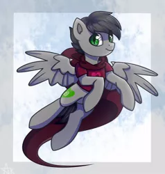 Size: 950x1000 | Tagged: artist needed, safe, derpibooru import, oc, oc:dante fly, undead, vampire, cloud, flying, god tier, half bat pony, image, jpeg, sky