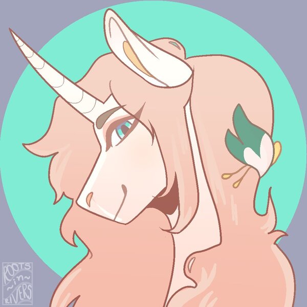 Size: 1000x1000 | Tagged: safe, artist:gothalite, derpibooru import, oc, unofficial characters only, pony, unicorn, bust, horn, image, jpeg, signature, smiling, solo, unicorn oc