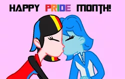 Size: 716x455 | Tagged: safe, artist:robertsonskywa1, derpibooru import, equestria girls, chromia, eyes closed, female, females only, image, jpeg, lesbian, photo, pride, pride month, rainbow, text, transformers, windblade