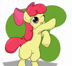 Size: 2317x2139 | Tagged: safe, artist:up_p_ab, derpibooru import, apple bloom, earth pony, pony, bipedal, female, filly, foal, image, jpeg, raised hoof, solo