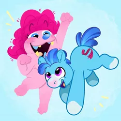 Size: 1440x1440 | Tagged: safe, artist:leafytaffyart, derpibooru import, pinkie pie, earth pony, bugsnax, crossover, filbo fiddlepie, grumpus, image, jpeg, species swap