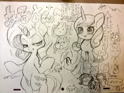 Size: 1024x768 | Tagged: safe, artist:naoki, derpibooru import, princess cadance, rarity, twilight sparkle, pony, female, image, jpeg, mare, traditional art