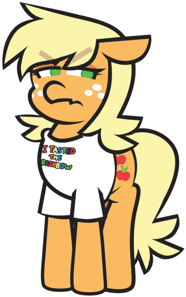 Size: 2754x4392 | Tagged: safe, artist:threetwotwo32232, derpibooru import, applejack, earth pony, pony, clothes, female, image, mare, not gay, png, shirt, simple background, solo, t-shirt, transparent background