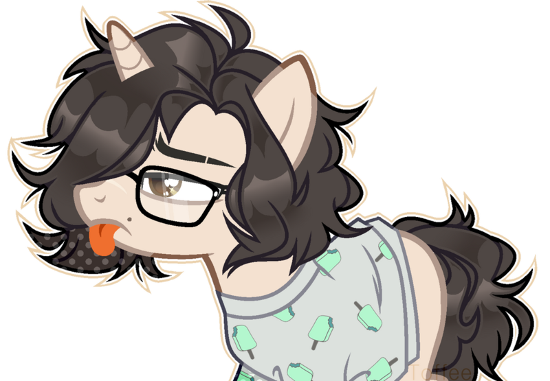 Size: 1024x711 | Tagged: safe, artist:toffeelavender, derpibooru import, oc, unofficial characters only, pony, unicorn, :p, base used, clothes, eyelashes, female, glasses, horn, image, mare, png, simple background, solo, tongue out, transparent background, unicorn oc