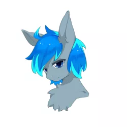 Size: 1000x1000 | Tagged: safe, artist:欲竹, derpibooru import, oc, oc:leaf blade, unofficial characters only, pegasus, pony, bust, chest fluff, ear fluff, image, jpeg, lidded eyes, male, portrait, simple background, solo, stallion, two toned mane, white background