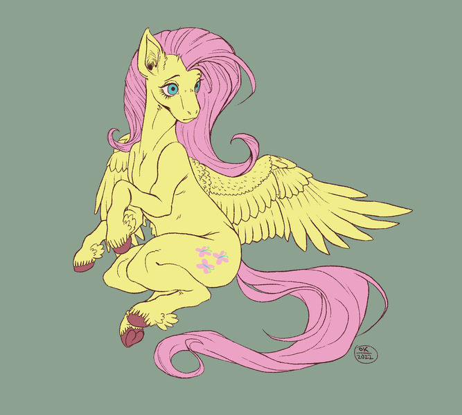 Size: 2000x1800 | Tagged: safe, artist:socialgutbrain777, derpibooru import, fluttershy, pegasus, pony, female, hoers, image, png, solo, unshorn fetlocks