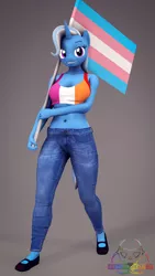 Size: 1080x1920 | Tagged: safe, artist:senthaurekmern, derpibooru import, trixie, anthro, plantigrade anthro, 3d, commission, female, image, lesbian, lesbian pride flag, png, pride, pride flag, pride month, solo, source filmmaker, trans trixie, transgender, transgender pride flag, your character here