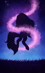 Size: 1024x1639 | Tagged: safe, artist:maneblue, derpibooru import, oc, unofficial characters only, earth pony, pony, earth pony oc, image, jpeg, levitation, magic, night, outdoors, stars, telekinesis