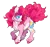 Size: 600x559 | Tagged: safe, artist:xenon, edit, part of a set, pinkie pie, earth pony, pony, alternate design, bald face, blue eyes, chest fluff, coat markings, colored ears, colored hooves, curly hair, female, fluffy, hoof fluff, image, mottled coat, png, simple background, smiling, solo, transparent background, twitterina design, unshorn fetlocks