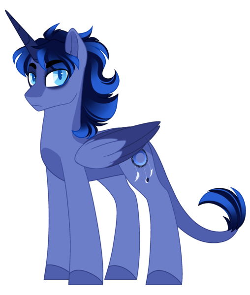 Size: 2200x2600 | Tagged: safe, artist:purplegrim40, derpibooru import, oc, unofficial characters only, alicorn, pony, alicorn oc, base used, colored wings, horn, image, male, parent:princess luna, png, simple background, stallion, transparent background, two toned wings, wings