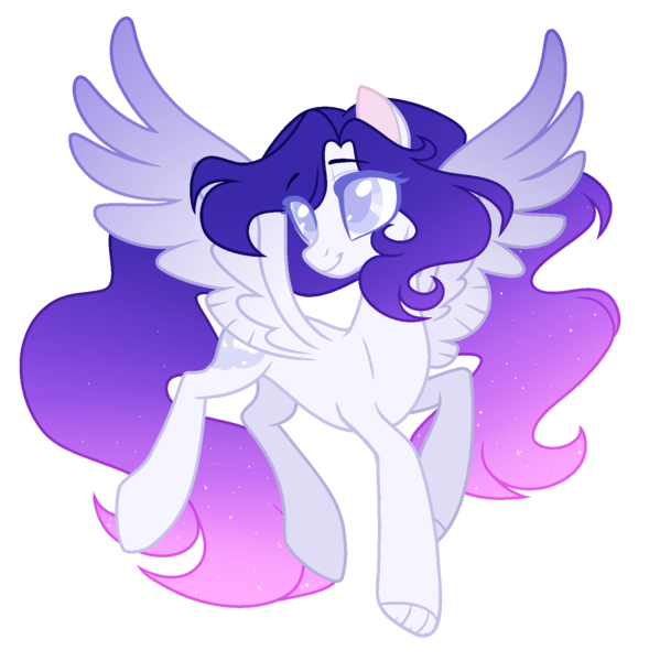 Size: 1620x1651 | Tagged: safe, artist:purplegrim40, derpibooru import, oc, unofficial characters only, pegasus, pony, base used, ethereal mane, female, image, mare, parent:princess luna, pegasus oc, png, simple background, smiling, solo, spread wings, starry mane, transparent background, wings