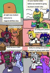 Size: 1161x1710 | Tagged: safe, artist:ask-luciavampire, derpibooru import, oc, changeling, dracony, dragon, earth pony, fairy, fairy pony, hybrid, kirin, original species, pony, succubus, undead, vampire, vampony, ask-canterlot-academy, comic, image, kirin oc, png, tumblr