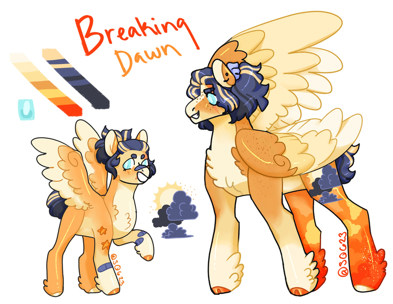 Size: 1280x990 | Tagged: safe, artist:sallyqwest623, derpibooru import, oc, oc:breaking dawn, unofficial characters only, pegasus, pony, alternate design, chest fluff, feathered fetlocks, female, image, jpeg, mare, offspring, parent:flash sentry, parent:twilight sparkle, parents:flashlight, reference sheet, simple background, solo, twitterina design, white background