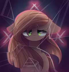 Size: 2300x2400 | Tagged: safe, artist:miryelis, derpibooru import, oc, oc:shenn brale, unofficial characters only, earth pony, pony, glass, green eyes, image, long hair, looking at you, png, simple background, solo