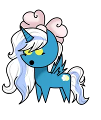 Size: 588x700 | Tagged: safe, artist:kaitlynnnicole, derpibooru import, oc, oc:fleurbelle, alicorn, pony, alicorn oc, bow, chibi, cute, female, hair bow, horn, image, mare, png, simple background, surprised, transparent background, wings, yellow eyes