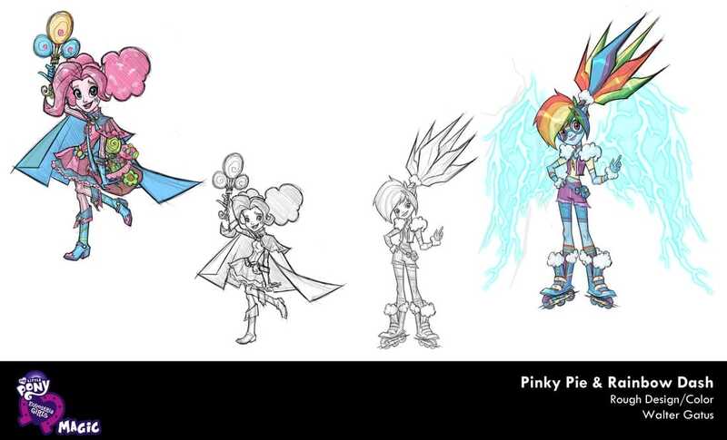 Size: 1100x667 | Tagged: safe, artist:walter gatus, derpibooru import, official, pinkie pie, rainbow dash, equestria girls, character design, concept art, image, jpeg